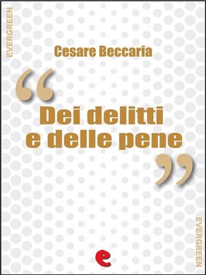 cover image of Dei Delitti e delle Pene